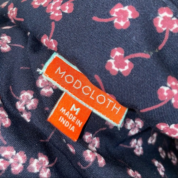 Modcloth Congenial Charm Blue Floral Dress Medium - Picture 5 of 6